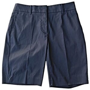 NWT Ann Taylor The Boardwalk Shorts Sz 4P Petite Navy Blue Mid Rise Chino Women